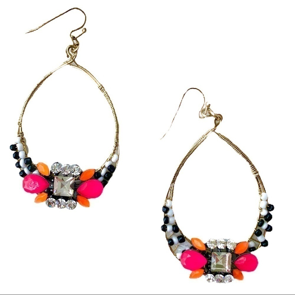 Boutique Bright Beaded Statement Earrings
